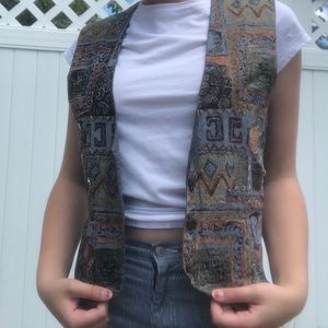 80’s Style Embroidered Vest